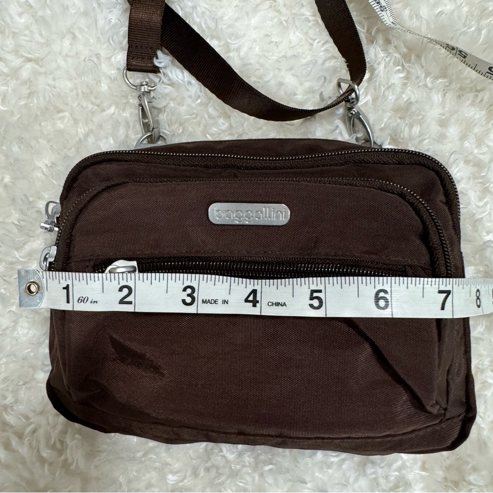 Baggallini Java Brown Triple Zip Bagg Mini Crossb… - image 9
